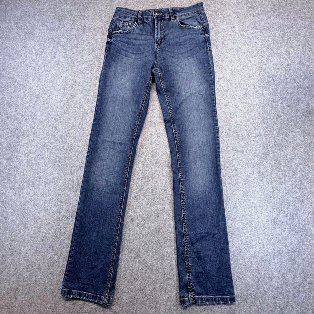 Booty Lifting Womens Dark Wash Straight Leg High Rise Jeans‎ Blue Size 3 Stretch